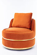Orange velvet swivel accent barrel chair by La Spezia additional picture 6