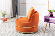 Orange velvet swivel accent barrel chair by La Spezia additional picture 7