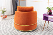 Orange velvet swivel accent barrel chair by La Spezia additional picture 8