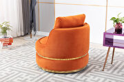 Orange velvet swivel accent barrel chair by La Spezia additional picture 9