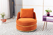 Orange velvet swivel accent barrel chair by La Spezia additional picture 10