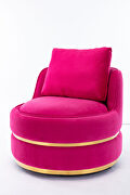 Cherry velvet swivel accent barrel chair by La Spezia additional picture 2