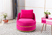 Cherry velvet swivel accent barrel chair by La Spezia additional picture 4
