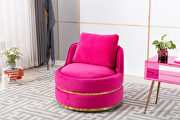 Cherry velvet swivel accent barrel chair by La Spezia additional picture 5