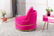 Cherry velvet swivel accent barrel chair by La Spezia additional picture 10