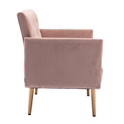 Pink accent chair, leisure single sofa with rose golden feet additional photo 2 of 7
