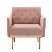 Pink accent chair, leisure single sofa with rose golden feet by La Spezia additional picture 3