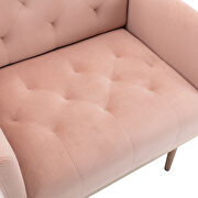Pink accent chair, leisure single sofa with rose golden feet additional photo 4 of 7