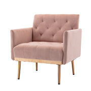 Pink accent chair, leisure single sofa with rose golden feet additional photo 5 of 7