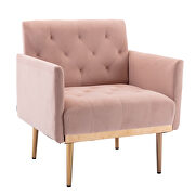 Pink accent chair, leisure single sofa with rose golden feet by La Spezia additional picture 6