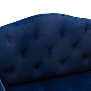 Navy accent chair, leisure single sofa with rose golden feet additional photo 4 of 7