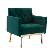 Green accent chair, leisure single sofa with rose golden feet additional photo 2 of 7