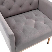 Gray accent chair, leisure single sofa with rose golden feet additional photo 2 of 7
