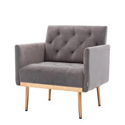 Gray accent chair, leisure single sofa with rose golden feet additional photo 3 of 7