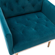 Teal accent chair, leisure single sofa with rose golden feet additional photo 3 of 7