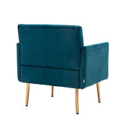 Teal accent chair, leisure single sofa with rose golden feet by La Spezia additional picture 4