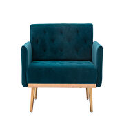 Teal accent chair, leisure single sofa with rose golden feet by La Spezia additional picture 5