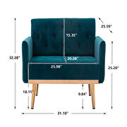 Teal accent chair, leisure single sofa with rose golden feet by La Spezia additional picture 8