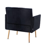 Black accent chair, leisure single sofa with rose golden feet additional photo 2 of 6