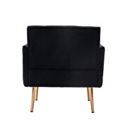 Black accent chair, leisure single sofa with rose golden feet additional photo 3 of 6