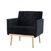 Black accent chair, leisure single sofa with rose golden feet additional photo 4 of 6