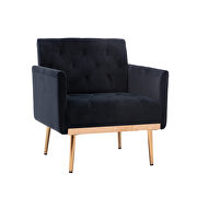 Black accent chair, leisure single sofa with rose golden feet additional photo 5 of 6