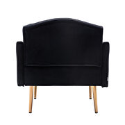 Black accent chair, leisure single sofa with rose golden feet additional photo 2 of 7