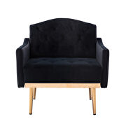 Black accent chair, leisure single sofa with rose golden feet additional photo 3 of 7