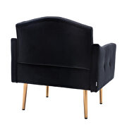 Black accent chair, leisure single sofa with rose golden feet additional photo 4 of 7