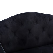 Black accent chair, leisure single sofa with rose golden feet additional photo 5 of 7