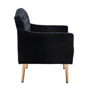 Black accent chair, leisure single sofa with rose golden feet by La Spezia additional picture 6