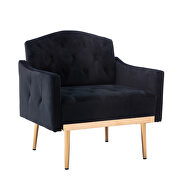 Black accent chair, leisure single sofa with rose golden feet by La Spezia additional picture 7