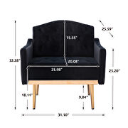 Black accent chair, leisure single sofa with rose golden feet by La Spezia additional picture 8