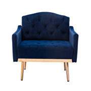Navy accent chair, leisure single sofa with rose golden feet additional photo 3 of 5