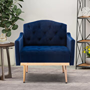 Navy accent chair, leisure single sofa with rose golden feet additional photo 4 of 5