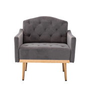 Gray accent chair, leisure single sofa with rose golden feet additional photo 3 of 6
