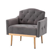 Gray accent chair, leisure single sofa with rose golden feet additional photo 5 of 6