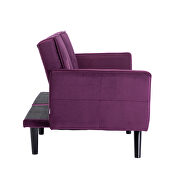 Purple velvet fabric sofa bed sleeper by La Spezia additional picture 11