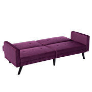 Purple velvet fabric sofa bed sleeper by La Spezia additional picture 16