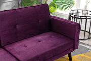 Purple velvet fabric sofa bed sleeper additional photo 3 of 17