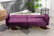 Purple velvet fabric sofa bed sleeper by La Spezia additional picture 4
