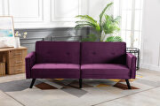 Purple velvet fabric sofa bed sleeper additional photo 5 of 17