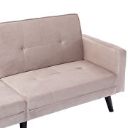 Beige velvet fabric sofa bed sleeper by La Spezia additional picture 12