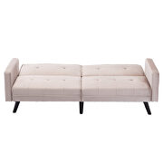 Beige velvet fabric sofa bed sleeper by La Spezia additional picture 14