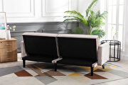 Beige velvet fabric sofa bed sleeper by La Spezia additional picture 3