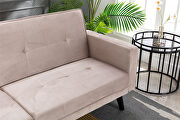 Beige velvet fabric sofa bed sleeper by La Spezia additional picture 6