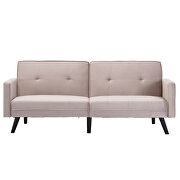 Beige velvet fabric sofa bed sleeper by La Spezia additional picture 7