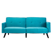 Blue velvet fabric sofa bed sleeper by La Spezia additional picture 11