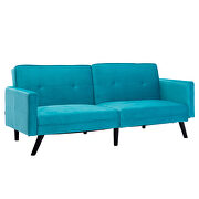 Blue velvet fabric sofa bed sleeper by La Spezia additional picture 12