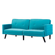Blue velvet fabric sofa bed sleeper by La Spezia additional picture 13
